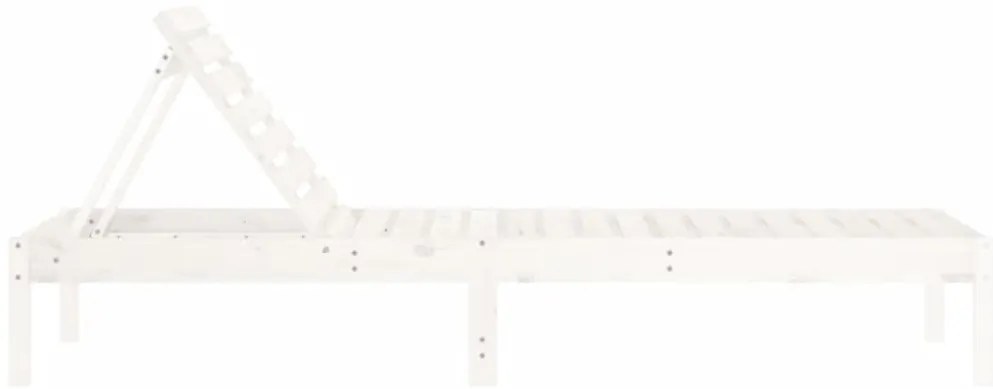 Espreguiçadeiras 2 pcs 199,5x60x74 cm pinho maciço branco