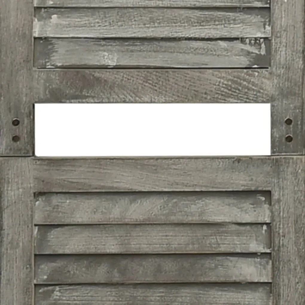 Biombo com 3 painéis 106,5x166 cm madeira maciça cinzento