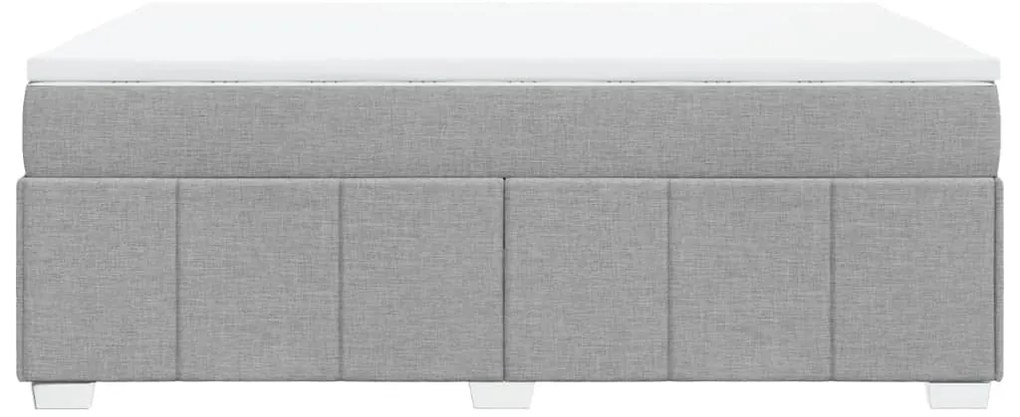 Cama com molas/colchão 140x190 cm tecido cinzento-claro