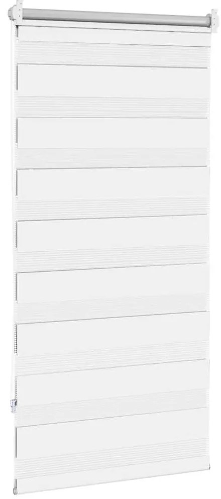 Estore de rolo 60 x 120 cm, linhas de zebra / Branco