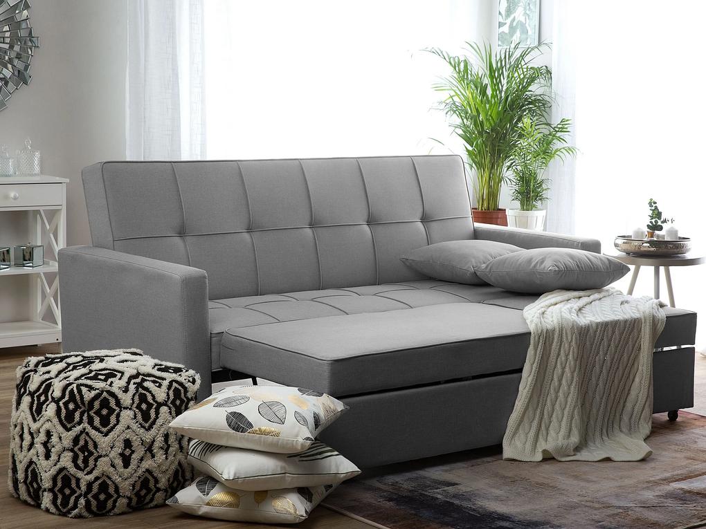 Sofá-cama com 3 lugares em cinzento claro GLOMMA Beliani