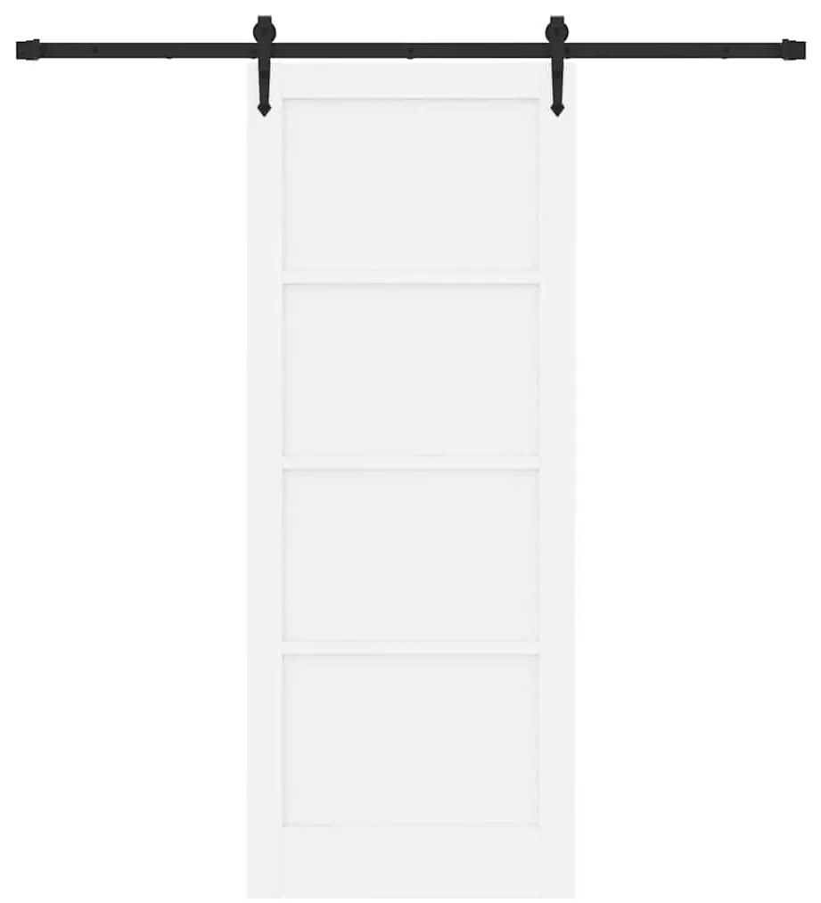 Porta Deslizante vidaXL com Conjunto de Hardware Branca 83x211 cm Made