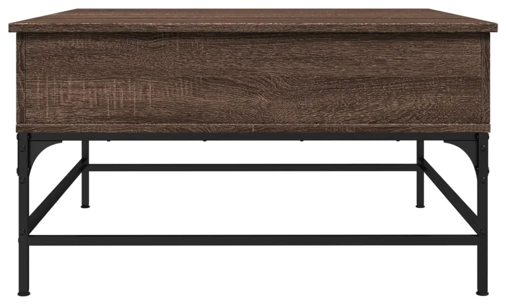 Mesa centro 80x80x45 cm deriv. madeira/metal carvalho castanho