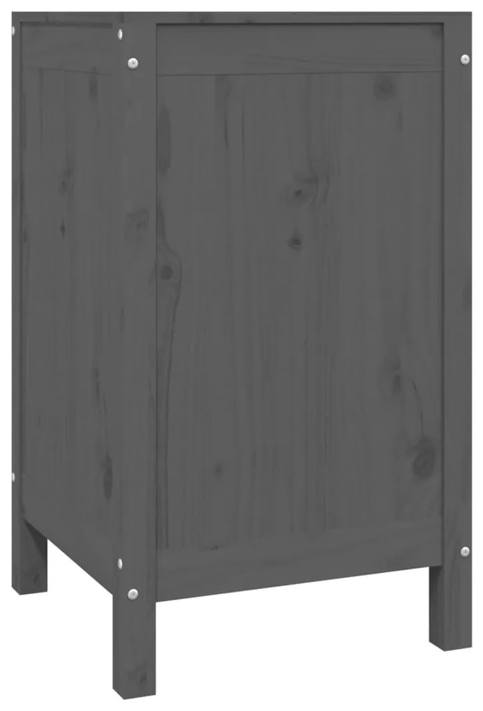 Caixa para roupa 44x44x76 cm madeira de pinho maciça cinzento