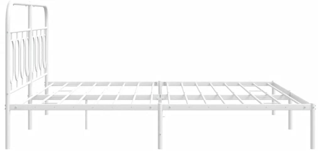 Estrutura de cama com cabeceira 193x203 cm metal branco
