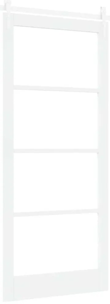 Conjunto de Porta Deslizante vidaXL com Ferragens Brancas 93x211 cm Ma