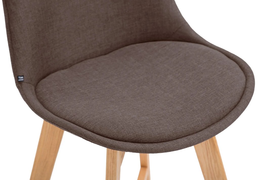 Banco de bar Cannes em tecido e com estrutura de Cor Natural 48 x 112 x 56 cm Castanho