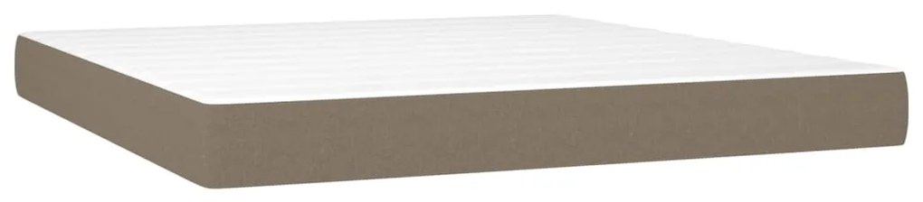 Cama box spring colchão/LED 160x200 cm tecido cinza-acastanhado