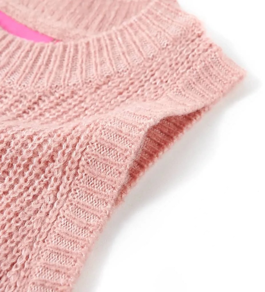 Colete de malha para criança rosa-claro 116