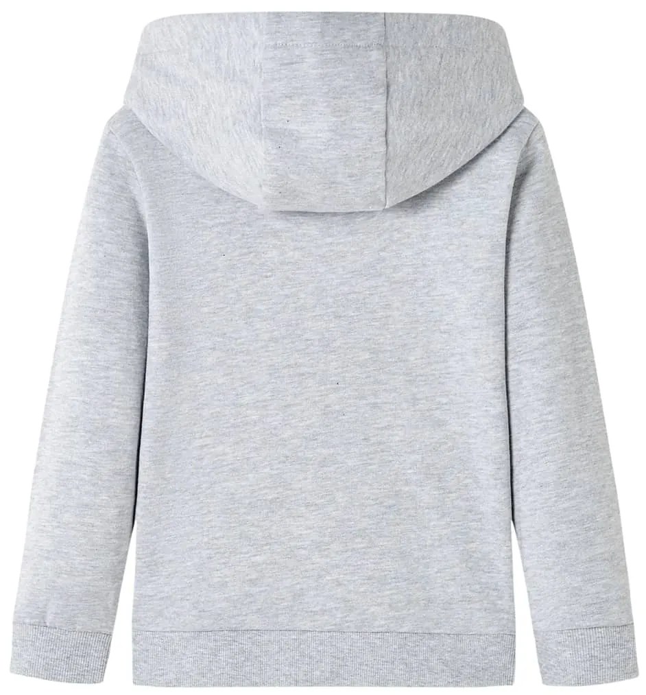 Sweatshirt para criança com capuz cinzento mesclado e laranja 116