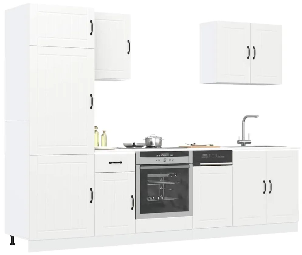 7 peças armário de cozinha conjunto Lucca branco