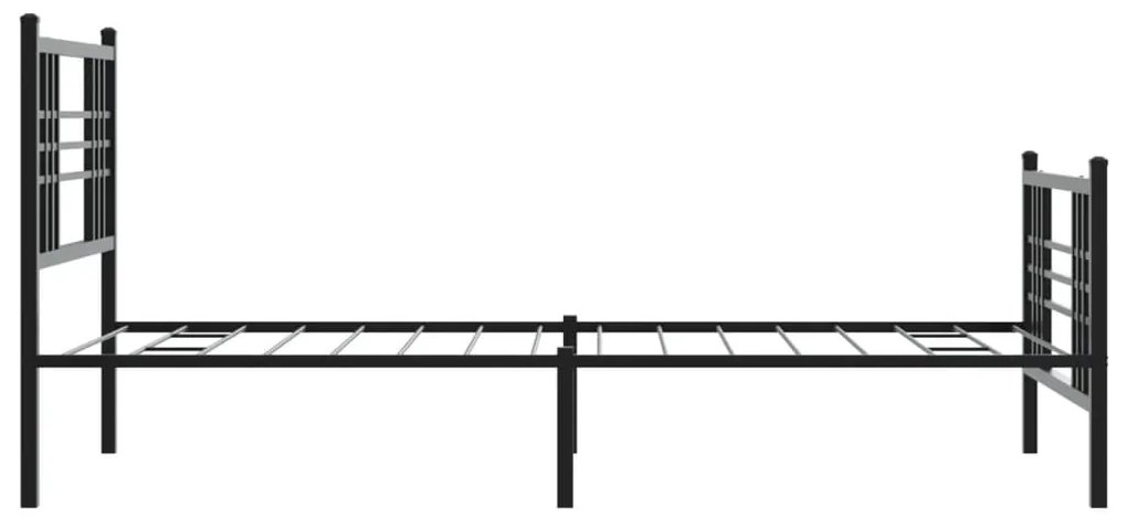 Estrutura de cama com cabeceira e pés 100x200 cm metal preto