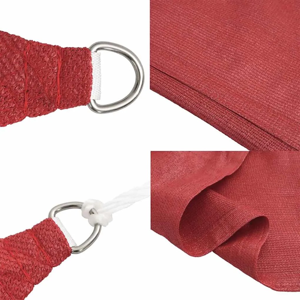 Para-sol estilo vela 160 g/m² 2x3 m PEAD vermelho
