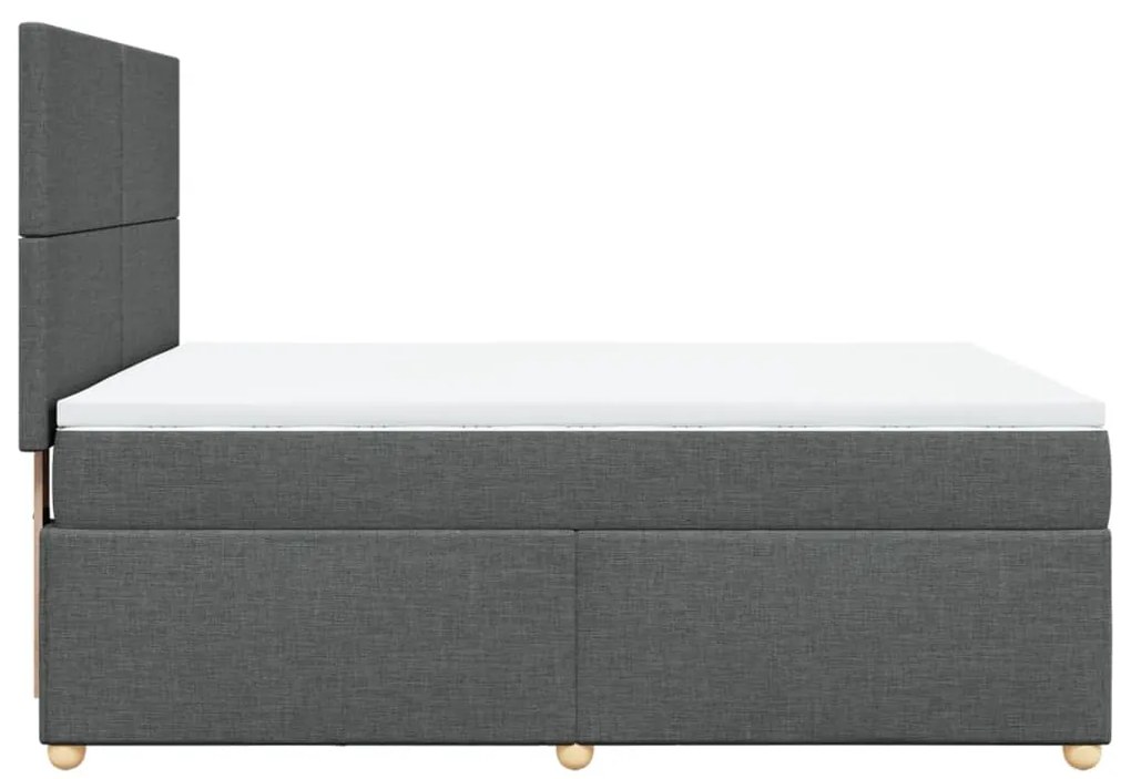 Cama com molas/colchão 140x190 cm tecido cinzento-escuro