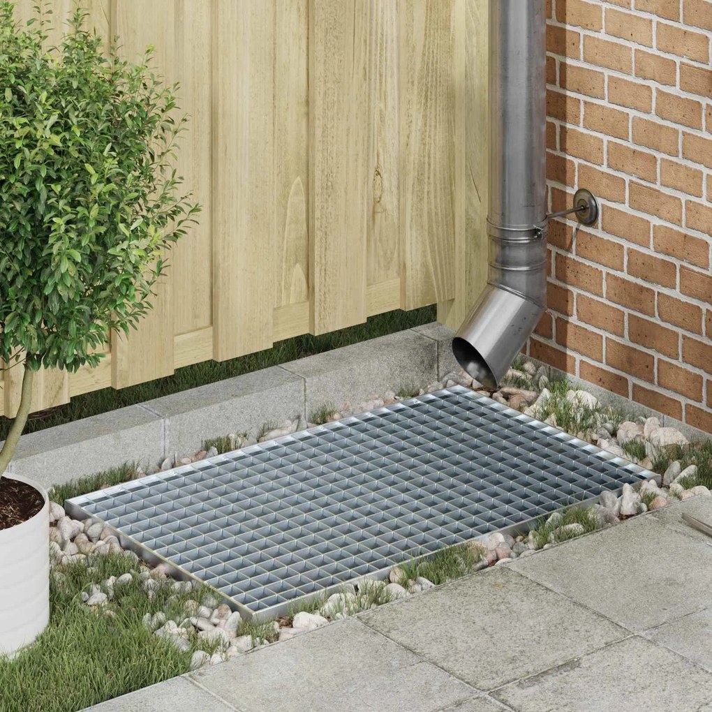 vidaXL Grelha Prateado 80 x 50 x 2 cm Aço Galvanizado a Quente