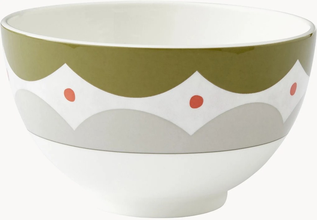 Taças em porcelana Geo Rice, conjunto de 4