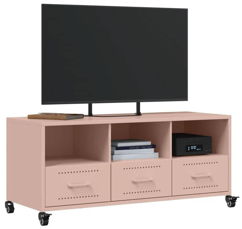 Móvel de TV 100,5x39x43,5 cm aço rosa
