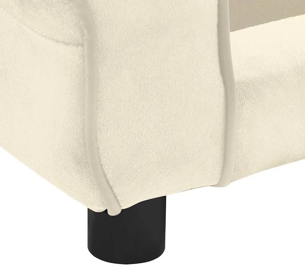 Sofá para cães 72x45x30 cm pelúcia cor creme