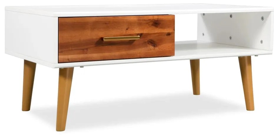 Mesa de centro em madeira de acácia maciça 90x50x40 cm