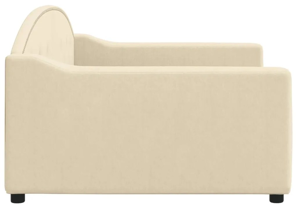 Sofá-cama 100x200 cm tecido cor creme