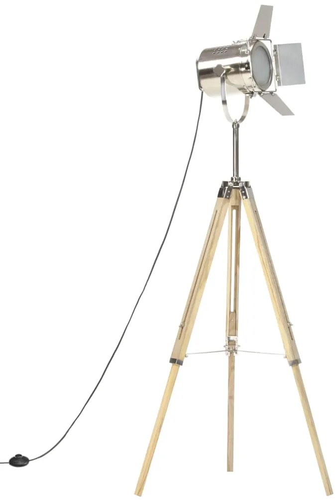 Candeeiro de chão tripé 140 cm madeira mangueira maciça