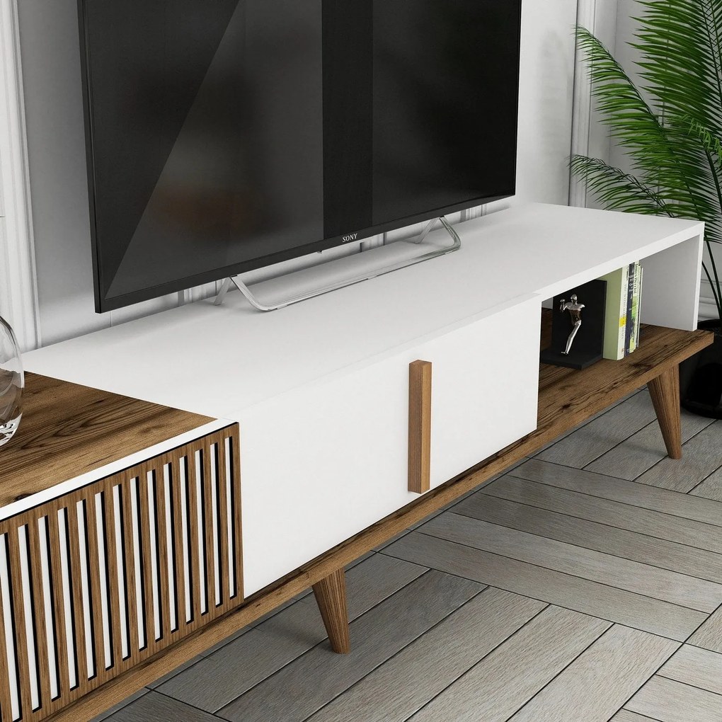 Unidade TV Milan – Nogueira e Branco – 180x40x35 cm