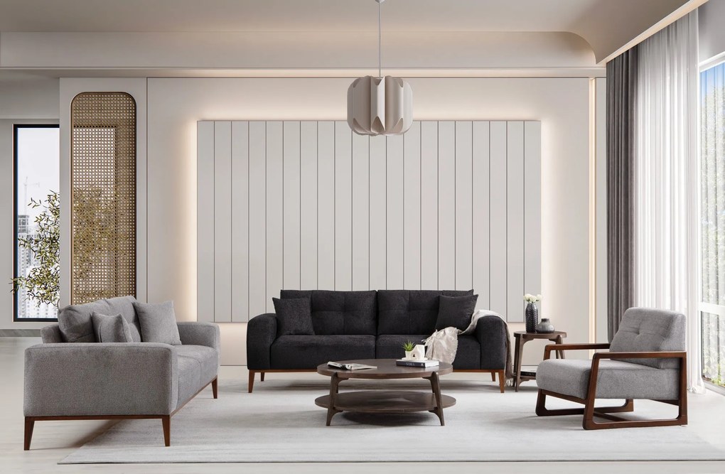Sofá-cama de 3 Lugares Sinor – Antracite – 225x92x75 cm