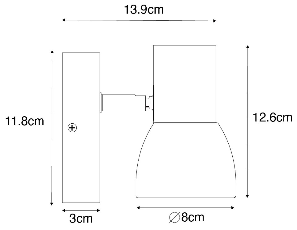 Candeeiro de parede rústico em madeira com branco ajustável - Thorin