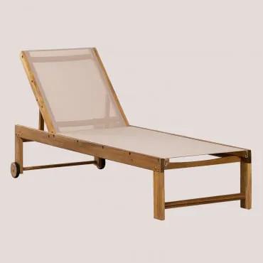 Espreguiçadeira em madeira reclinável Valerys Nude beige - Sklum
