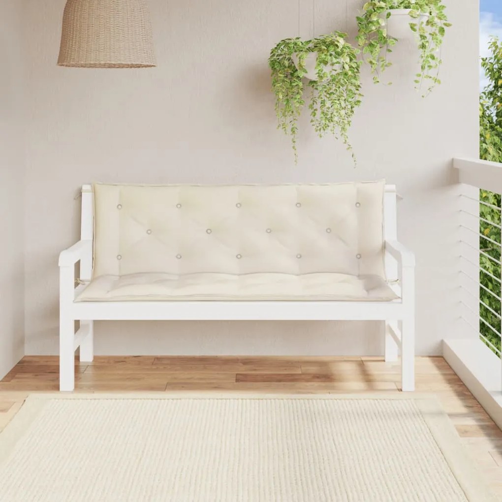 vidaXL Almofadão para banco de jardim tecido oxford branco nata