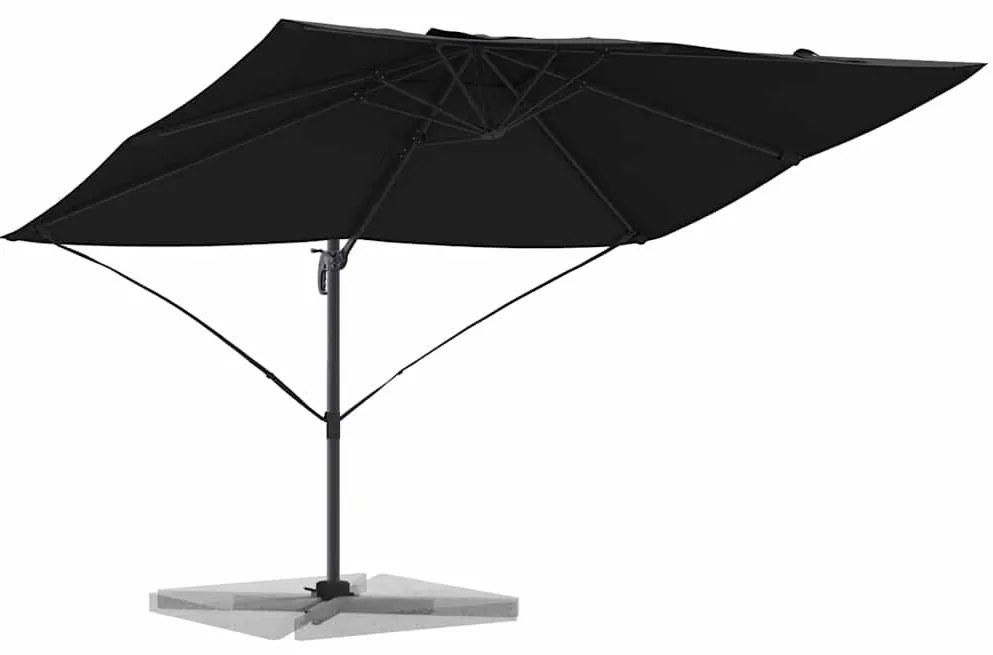 Guarda-Sol Cantilever Roma Preto 352x251x260 cm em Alumínio