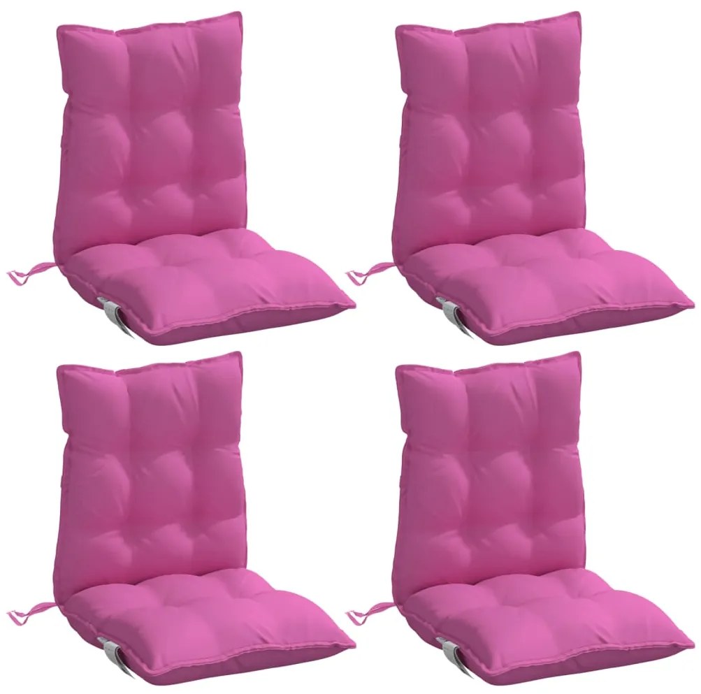Almofadões cadeira encosto baixo 4 pcs tecido oxford rosa