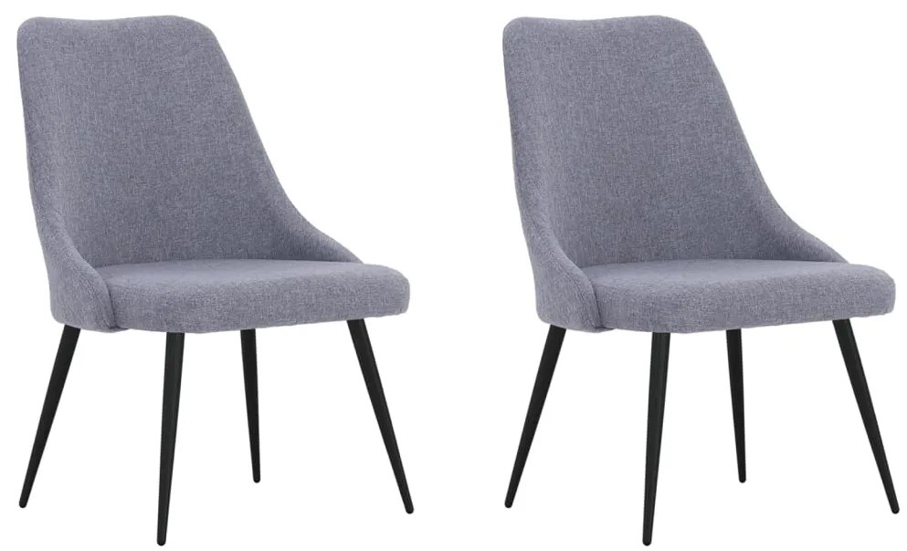 vidaXL Cadeiras de jantar 2 pcs tecido cinzento-claro