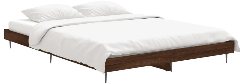 Estrutura de cama 135x190cm derivados madeira carvalho castanho