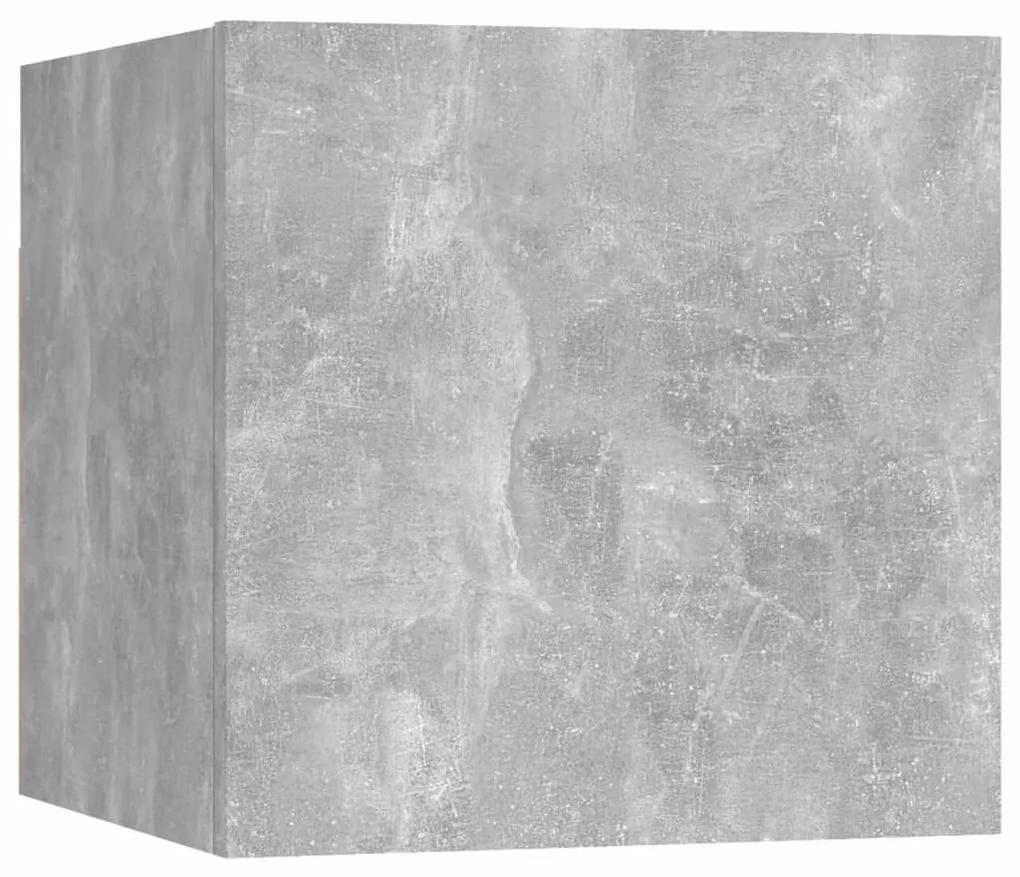 Móvel de TV de parede madeira processada cinza cimento