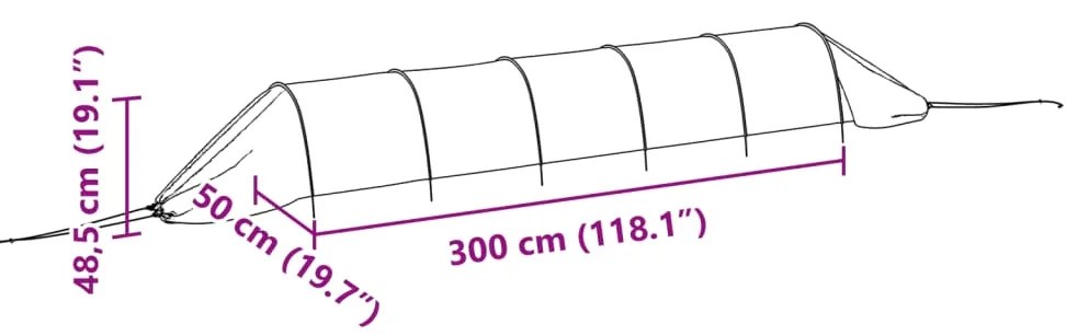 Túneis de rede 4 pcs aço e polietileno preto