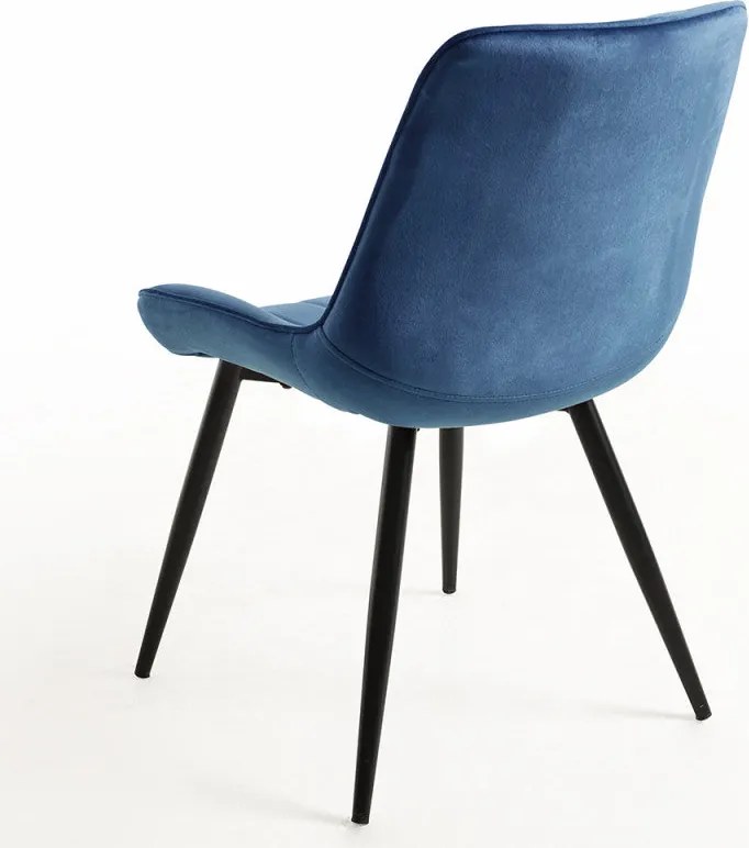 Conjunto de 2 Cadeiras Abba em Veludo Azul - Design Nórdico