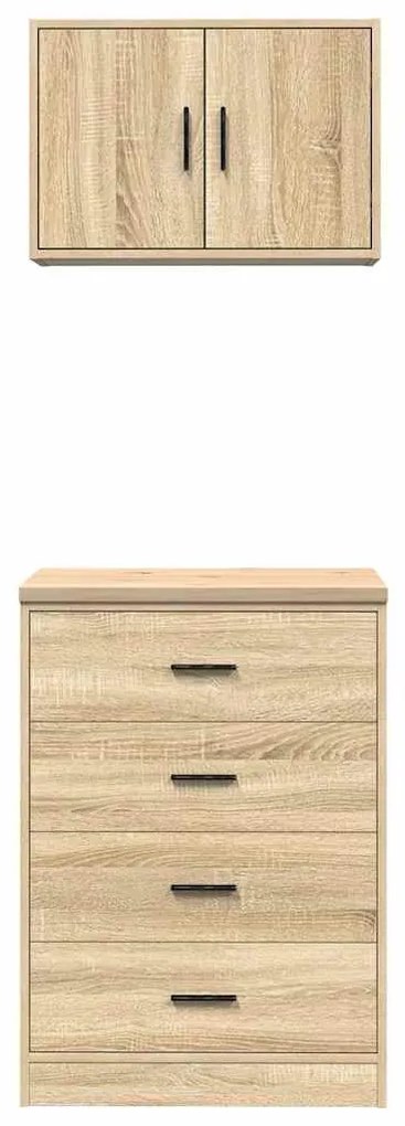 Armários de garagem 2pcs derivados de madeira carvalho sonoma