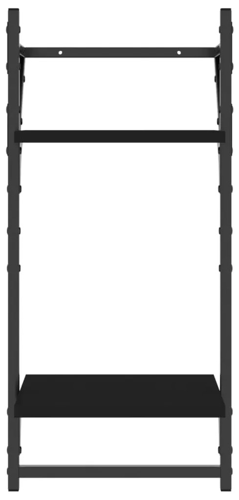 4 pcs prateleiras de parede derivados de madeira preto