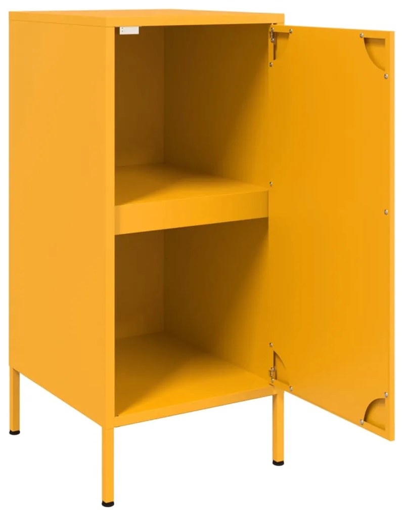 Aparadores 2 pcs 36x39x79 cm aço amarelo mostarda