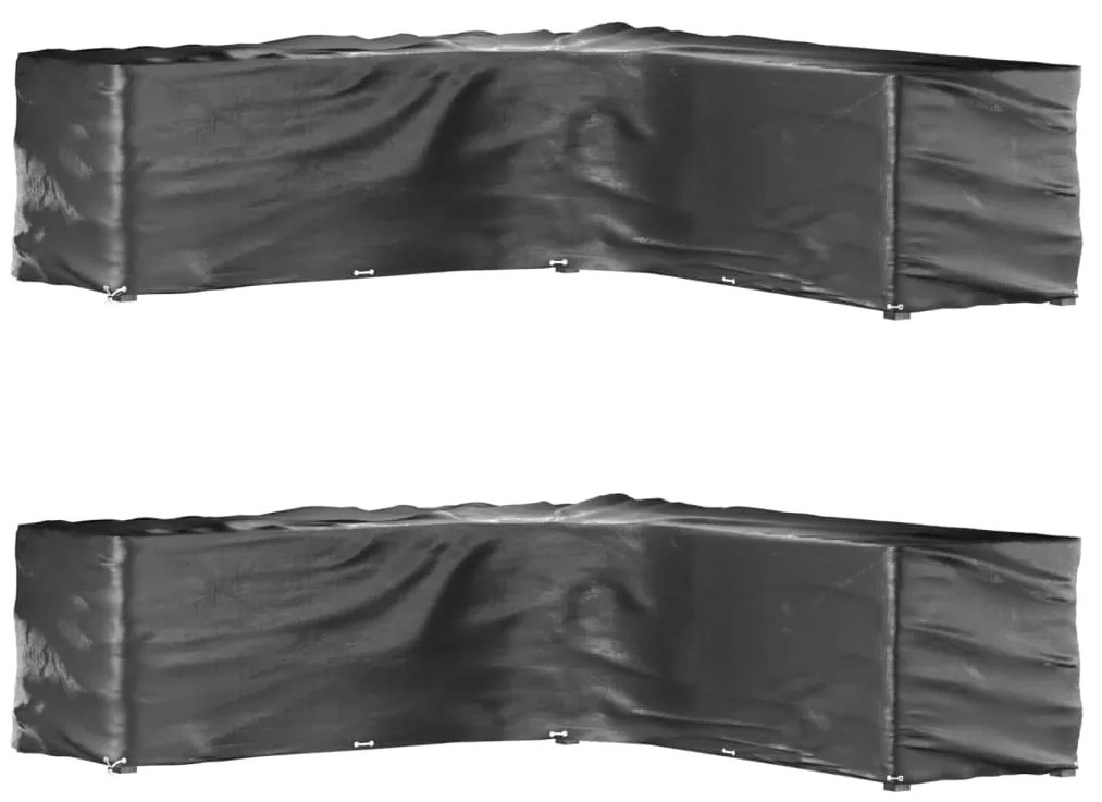 vidaXL Capas p/ mobília jardim forma de L 2 pcs 20 ilhós 300x300x90 cm