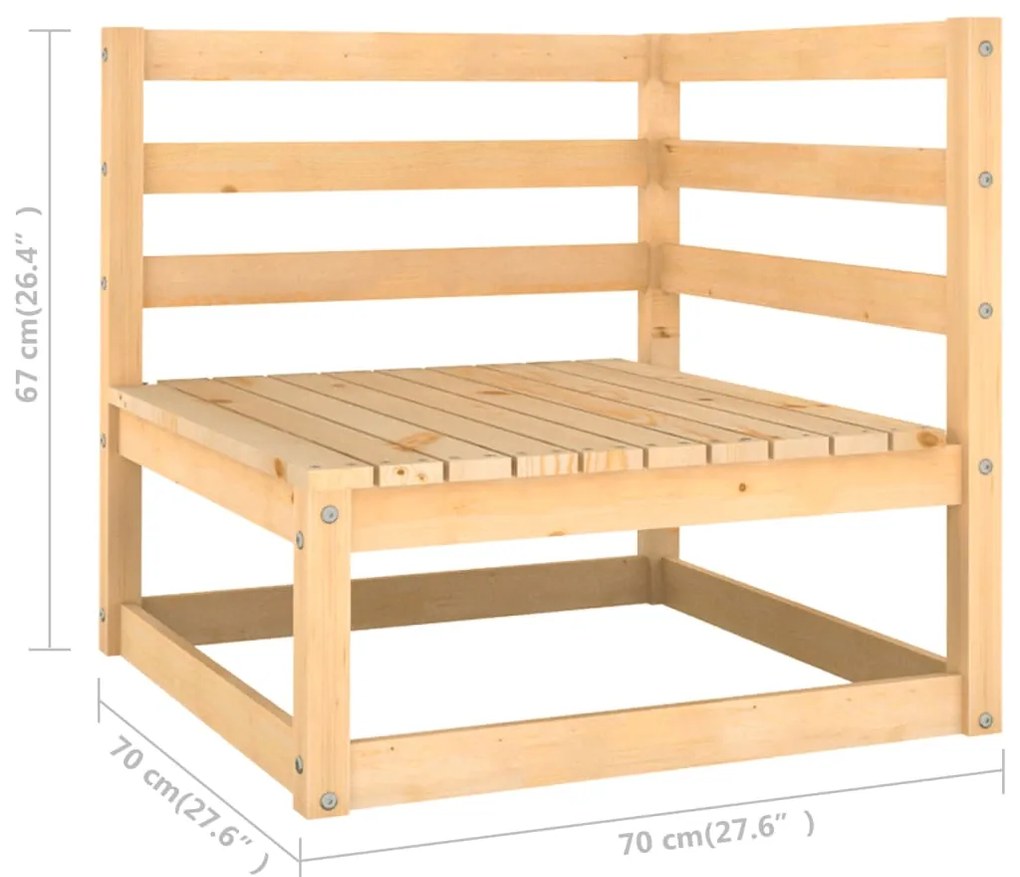 10 pcs conjunto lounge de jardim c/ almofadões pinho maciço