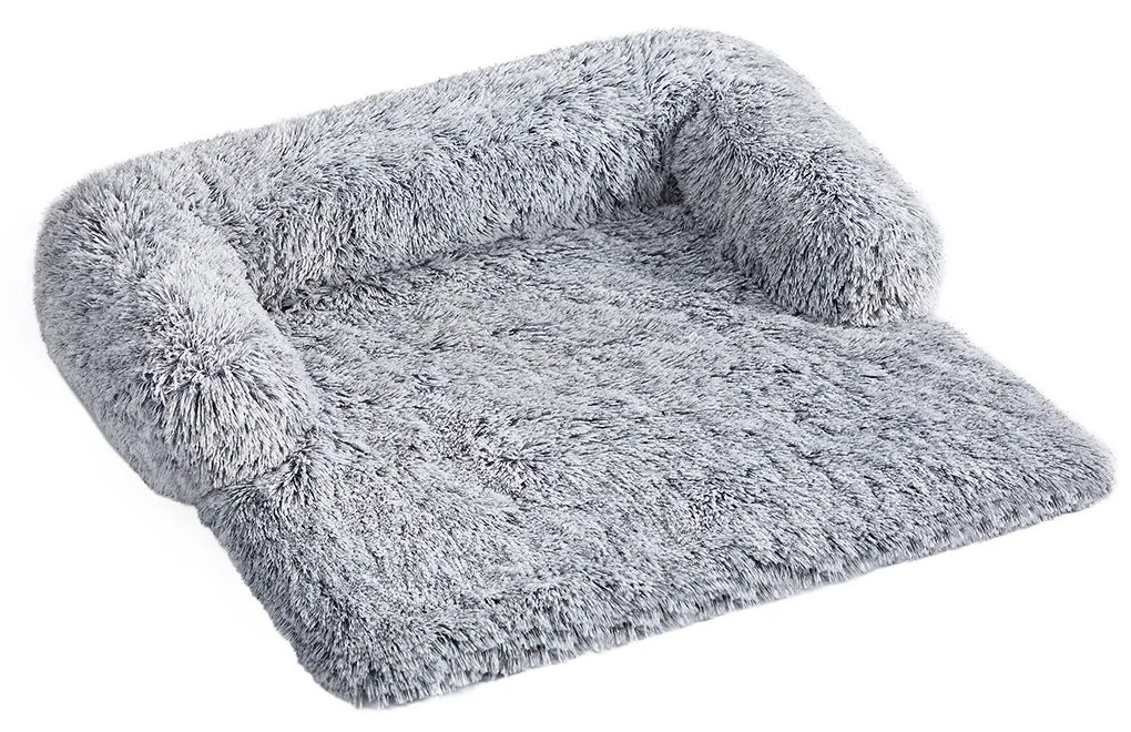 Cama de peluche para cães 80 x 75 x 16 cm tamanho M cinzento 