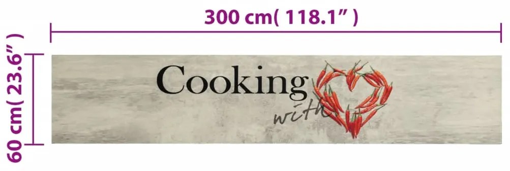 Tapete de cozinha lavável 60x300 cm veludo padrão peper cooking