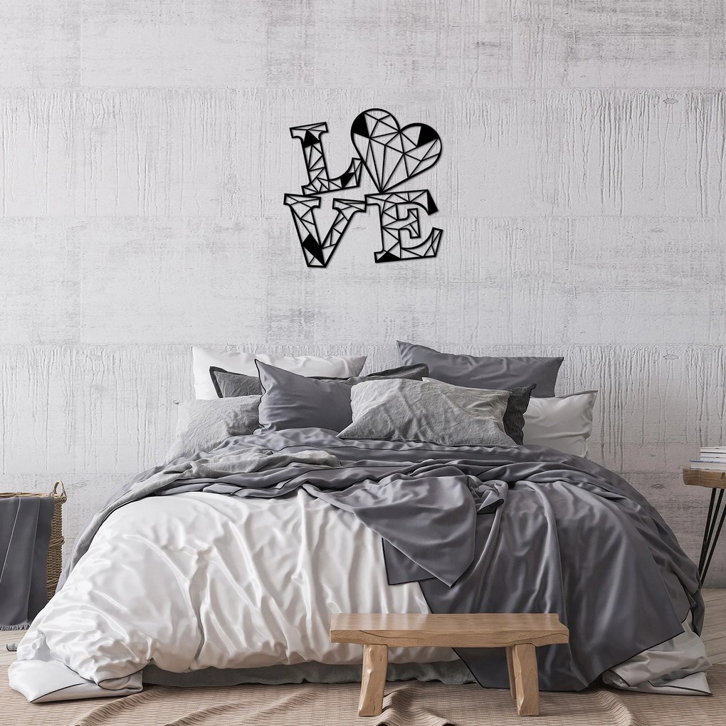 Acessório Decorativo de Parede Love – Preto – 68 x 68 cm