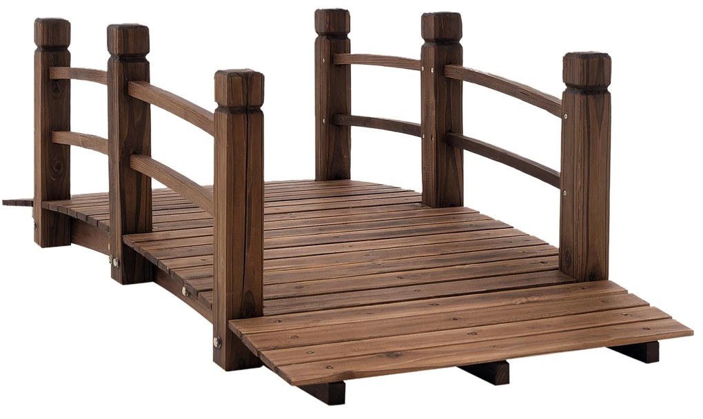 Ponte de Jardim de Madeira com Corrimão Ponte para Lago 181 kg Ponte D