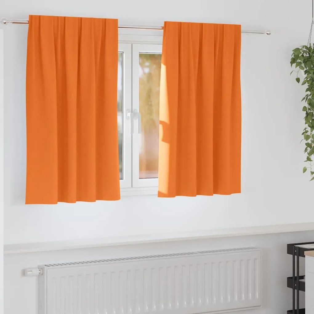 vidaXL Cortinas Blackout com Argolas 2 pcs Laranja Brilhante