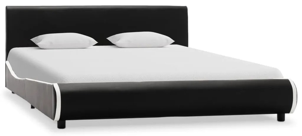 vidaXL Estrutura de cama 160x200 cm couro artificial preto