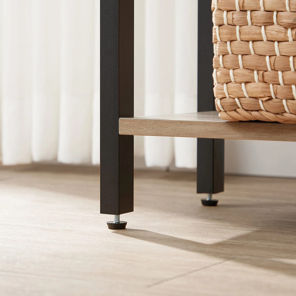 Estante de pé com 5 níveis de prateleiras abertas 62 x 24 x 165 cm Preto-Greige