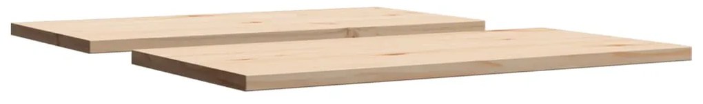 Tampos de mesa retangulares 2 pcs 90x45x2,5 cm pinho maciço
